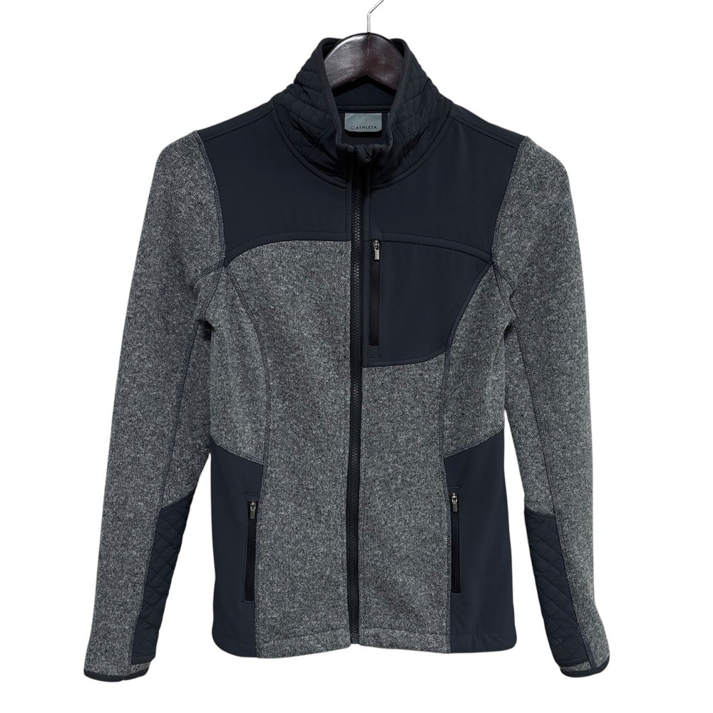 Athleta Women's Zip Up Sweater Gray Size XS 16.5 x 25